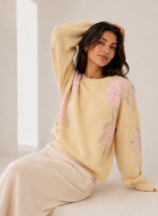 Take Two Floral Knit Crew Neck Sweater - Image 5