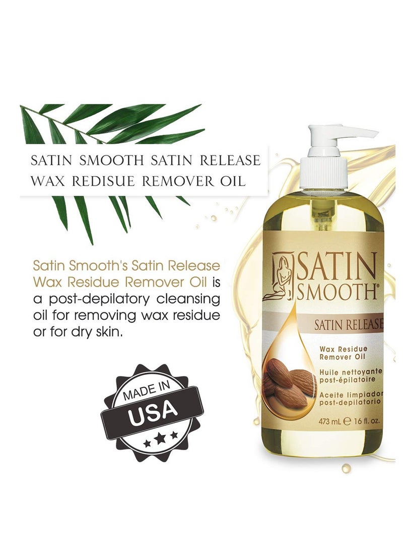 Satin Smooth Satin Smooth Satin Release Wax Residue Remover Oil, Post-Wax Treatment Fast-Dissolving, 16 oz, 1-pack  - Image 2