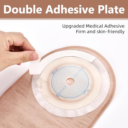 Rainlotus 20 PCS Colostomy Bags Ostomy Supplies- Rainlotus One Piece Ostomy Bag 15mm-60mm Cut-to-Fit Drainable Pouches with Clamp Closure for Ileostomy Stoma Care（8 Clamps Included） - Image 2