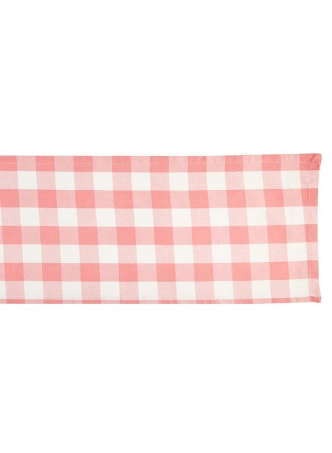 DII Buffalo Check Collection, Classic Farmhouse Table Runner, 14x72, Pink & White - Image 2
