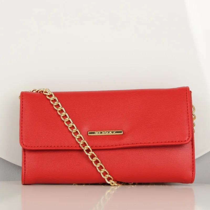 ماي فاليس Women's Leather Crossbody Mini Bag Wallet and Card Holder Compartment Phone Bag 1622 Red