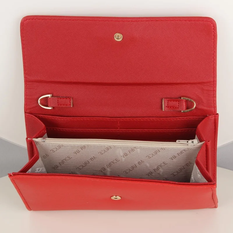 ماي فاليس Women's Leather Crossbody Mini Bag Wallet and Card Holder Compartment Phone Bag 1622 Red