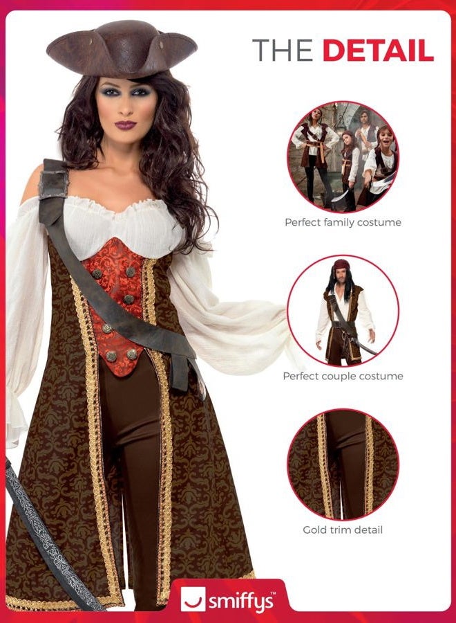 Smiffys High Seas Pirate Wench Costume, Brown, S - UK Size 08-10 - Image 3