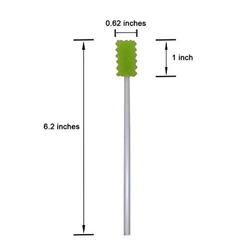 MUNKCARE Treated Oral Swabs with Dentifrice- Flavored Dental Swabs Individually Wrapped Fruit Green Tooth Shape for Oral Cavity Cleaning Sponge Swab, Box of 100 counts - Image 2