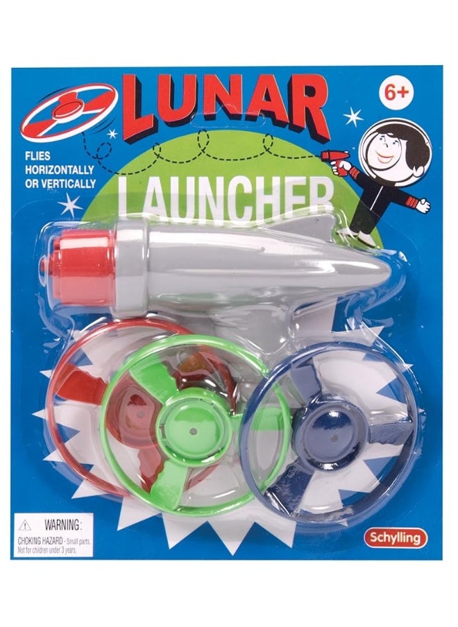 Schylling - Schylling Lunar Launcher  Retro Launching Toy  Shoots Colorful Disks Horizontally and Vertically  Includes Launcher and Three Disks  Ages 6 and Up - Image 1