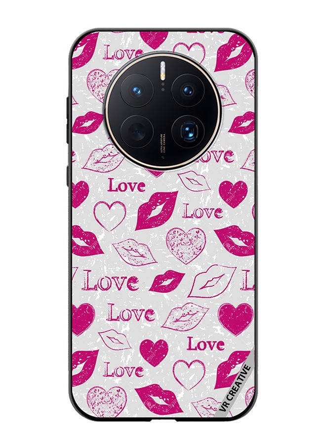 VR CREATIVE Protective Case Cover For Huawei Mate 50 Pro Love And Lips Tags Design Multicolour - Image 1