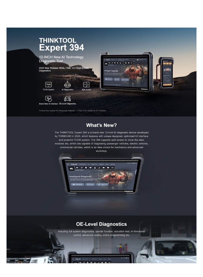 فكر في السيارة ثنك تول إكسبرت 394 – جهاز تشخيص ذكي بالذكاء الاصطناعي إصدار 2024، شاشة لمس 12 بوصة، عرض بيانات VCI في الوقت الحقيقي، نظام TCOS، شاشة مزدوجة، سعة 256GB، كاميرا 13MP، تشخيص شامل بمستوى الوكالة، دعم TPMS، ADAS، برمجة المفاتيح، مع تحديثات مجانية لمدة سنتين - Image 4