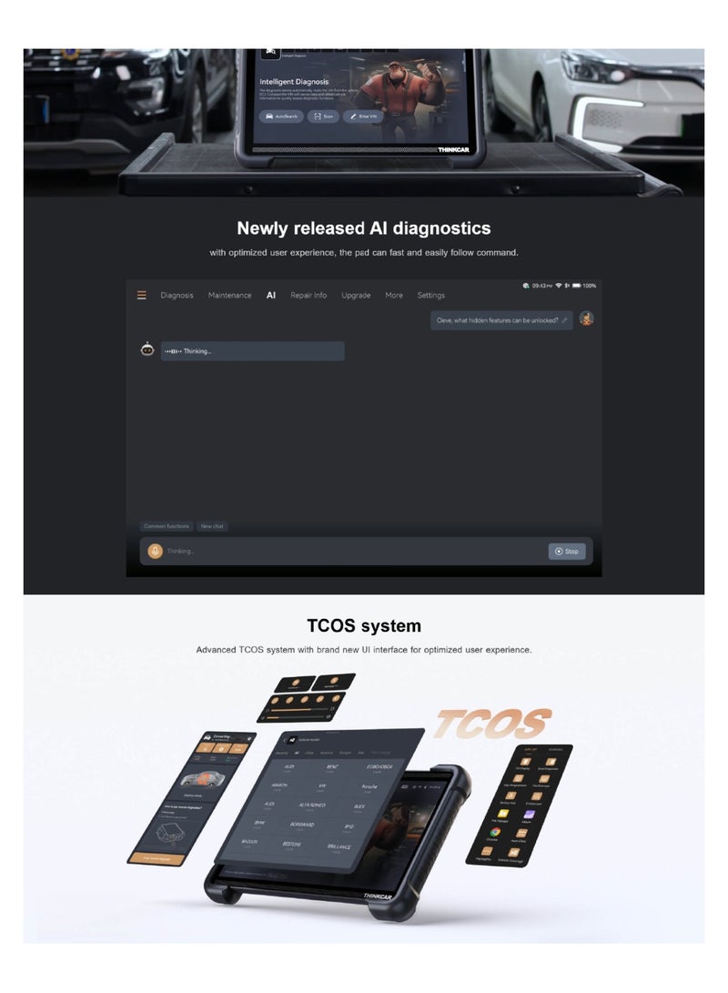 فكر في السيارة ثنك تول إكسبرت 394 – جهاز تشخيص ذكي بالذكاء الاصطناعي إصدار 2024، شاشة لمس 12 بوصة، عرض بيانات VCI في الوقت الحقيقي، نظام TCOS، شاشة مزدوجة، سعة 256GB، كاميرا 13MP، تشخيص شامل بمستوى الوكالة، دعم TPMS، ADAS، برمجة المفاتيح، مع تحديثات مجانية لمدة سنتين - Image 5