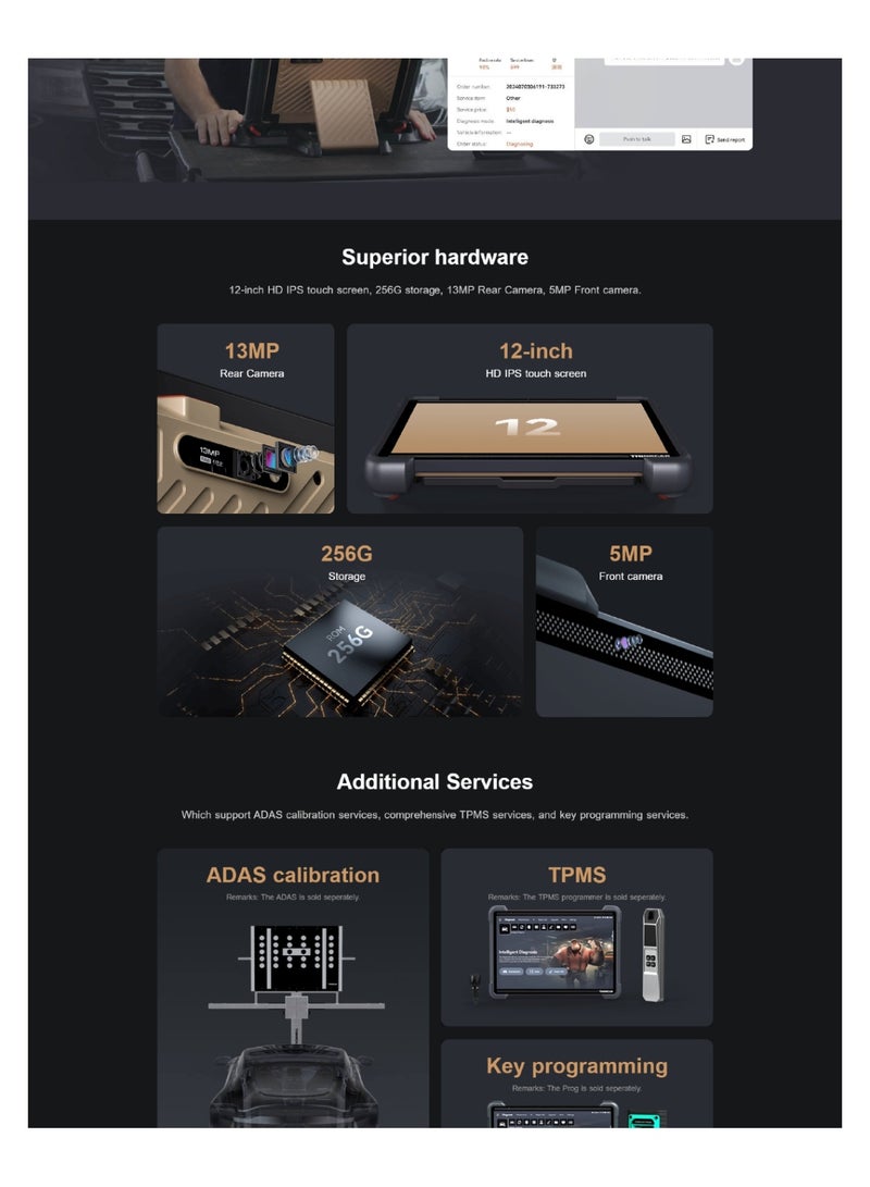 فكر في السيارة ثنك تول إكسبرت 394 – جهاز تشخيص ذكي بالذكاء الاصطناعي إصدار 2024، شاشة لمس 12 بوصة، عرض بيانات VCI في الوقت الحقيقي، نظام TCOS، شاشة مزدوجة، سعة 256GB، كاميرا 13MP، تشخيص شامل بمستوى الوكالة، دعم TPMS، ADAS، برمجة المفاتيح، مع تحديثات مجانية لمدة سنتين - Image 2