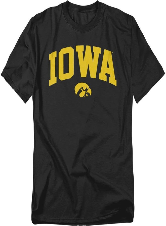 LOGOVISION University of Iowa One Color Arched Unisex Adult T Shirt, Black, Large - Image 1