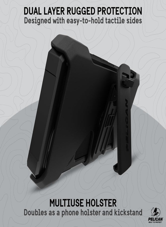 بيلكان جراب Pelican Shield من الألومنيوم المصقول - لهاتف iPhone 15 مقاس 6.1 بوصة [متوافق مع MagSafe] [حماية من السقوط من ارتفاع 21 قدمًا وفقًا للمعايير العسكرية] غطاء هاتف مزود بشحن مغناطيسي، وحافظة بمشبك حزام، وحامل قابل للطي - أسود - Image 3