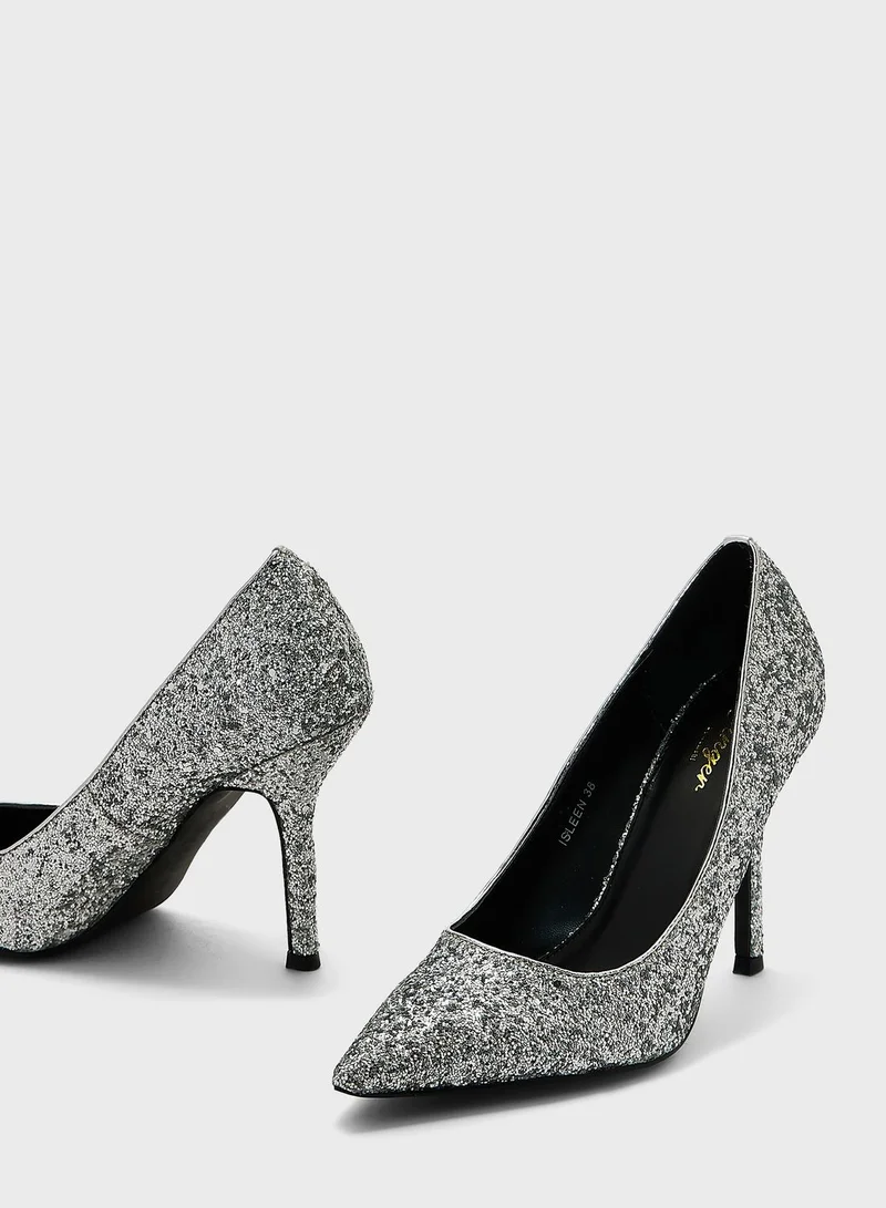 Ginger Glitter Pointed Pump