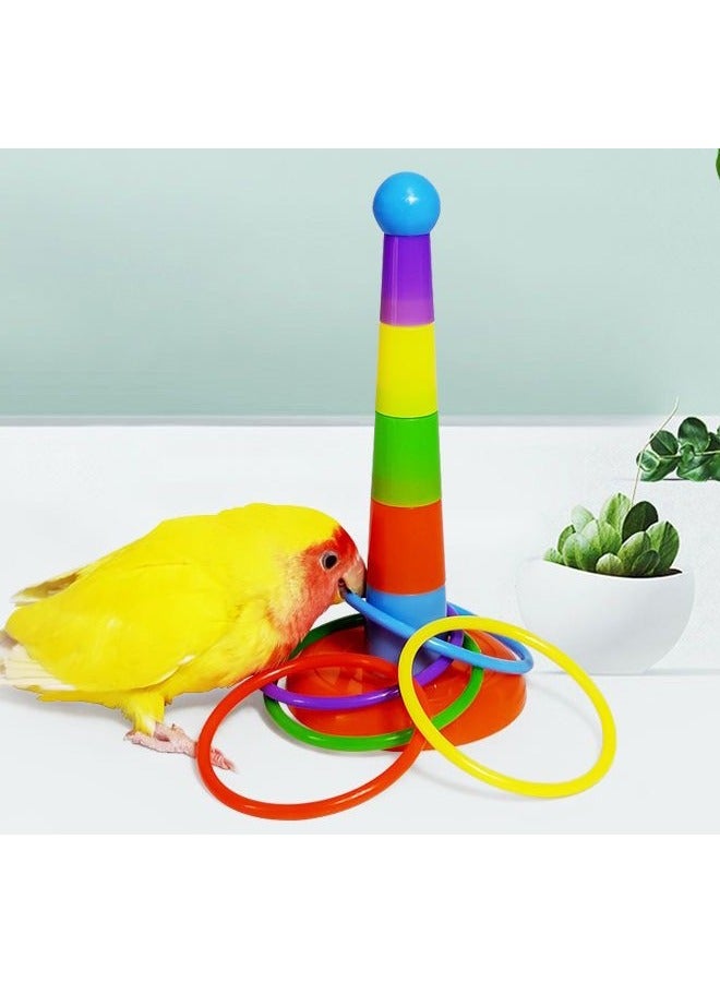 rocooart Parrot Education Toys, Mini Training Skateboards and Bird Training Toys Bird Rings Toys Smart Training Rings Toys Mini Training Skateboards for Small and Medium Parrots Canary Buds Random Colors  - Image 2