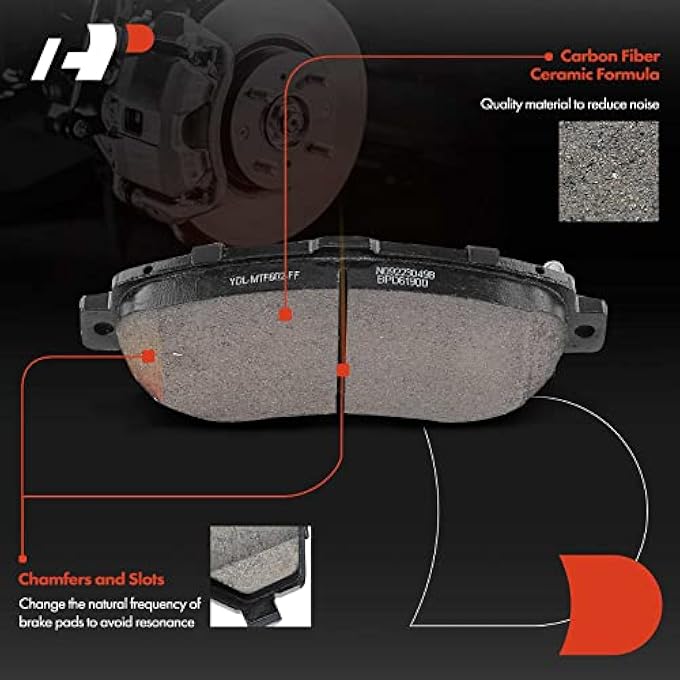 ريحني مجموعة وسادات الفرامل القرصية السيراميكية الأمامية APremium متوافقة مع لكزس IS300 20012005 GS300 19932005 GS400 19982000 GS430 20012005 SC430 20022010 تويوتا سوبرا 19931998 4 أجهزة - Image 4
