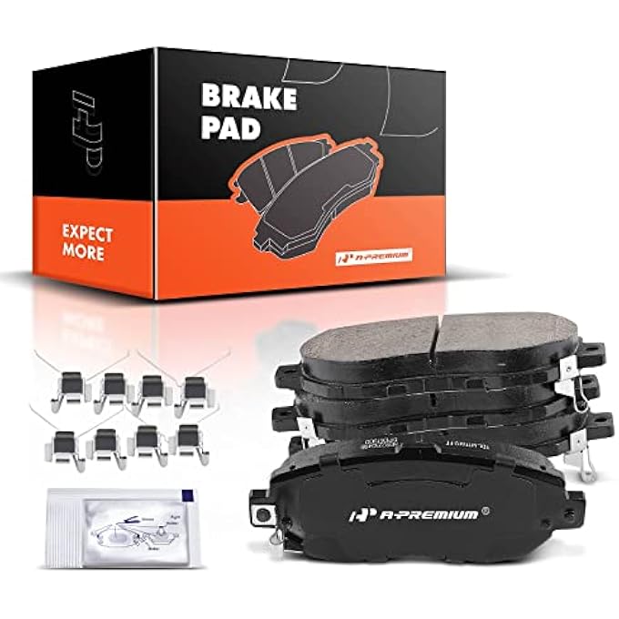 ريحني مجموعة وسادات الفرامل القرصية السيراميكية الأمامية APremium متوافقة مع لكزس IS300 20012005 GS300 19932005 GS400 19982000 GS430 20012005 SC430 20022010 تويوتا سوبرا 19931998 4 أجهزة - Image 1