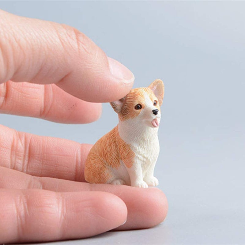 XinTX 5-Pack Hand-Made Painted Corgi Sculpture Figurine, Pet Dog Ornament Decoration, Corgi Collectibles, Pembroke Welsh Corgi Art (Corgi 5-Pack) - Image 3