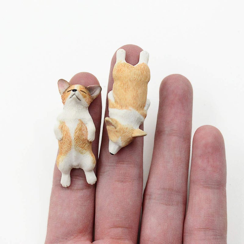 XinTX 5-Pack Hand-Made Painted Corgi Sculpture Figurine, Pet Dog Ornament Decoration, Corgi Collectibles, Pembroke Welsh Corgi Art (Corgi 5-Pack) - Image 2