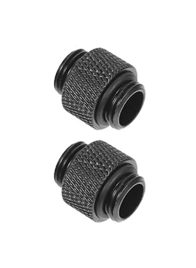 G1 4 Male to Male Water Cooling Extender Connector 2 Pack with Sealed Ring Black - Image 1