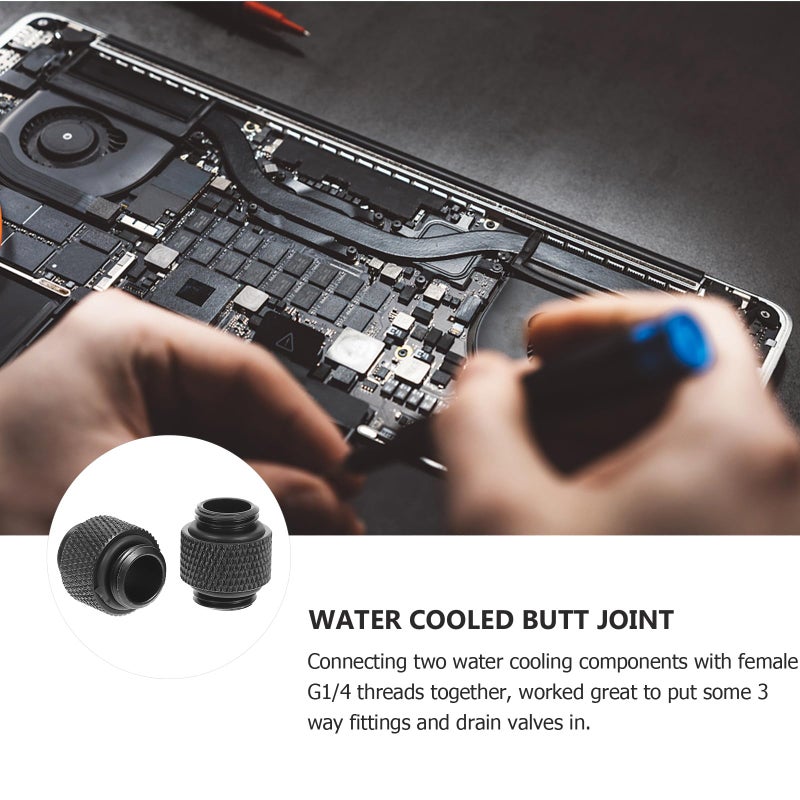 G1 4 Male to Male Water Cooling Extender Connector 2 Pack with Sealed Ring Black - Image 4