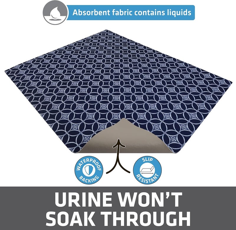 drymate XL Original Cat Litter Mat, Contains Mess from Box, Protects Floors, Urine-Proof, Machine Washable, Soft on Kitty Paws, Absorbent, Waterproof (USA Made, Recycled Content)(29”x36”)(Indigo Blue) - Image 3