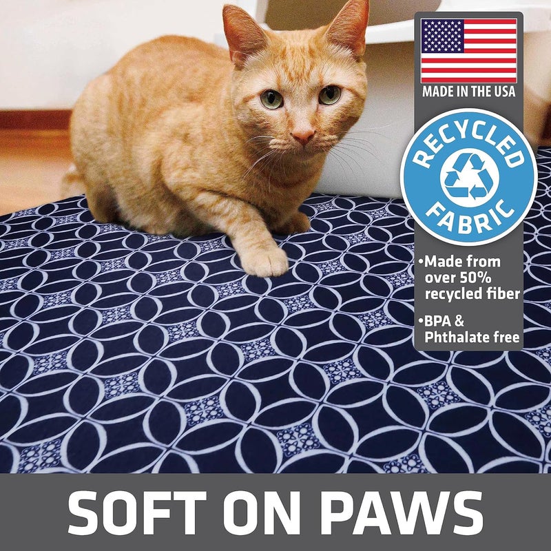 drymate XL Original Cat Litter Mat, Contains Mess from Box, Protects Floors, Urine-Proof, Machine Washable, Soft on Kitty Paws, Absorbent, Waterproof (USA Made, Recycled Content)(29”x36”)(Indigo Blue) - Image 4