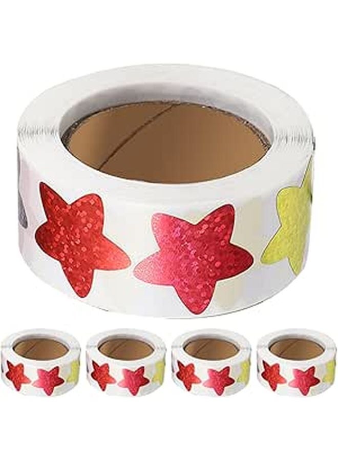 Removable Star Stickers 5 Rolls Self Adhesive Decals For Classroom Crafts Scrapbooking - Image 1