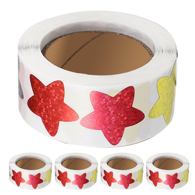 Removable Star Stickers 5 Rolls Self Adhesive Decals For Classroom Crafts Scrapbooking - Image 2