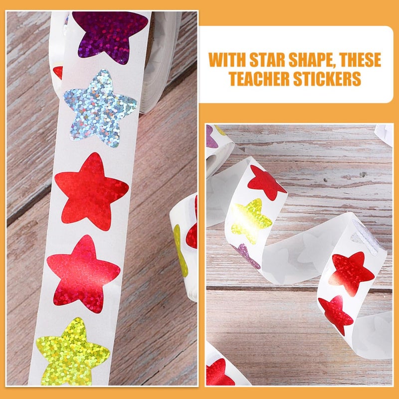 Removable Star Stickers 5 Rolls Self Adhesive Decals For Classroom Crafts Scrapbooking - Image 4