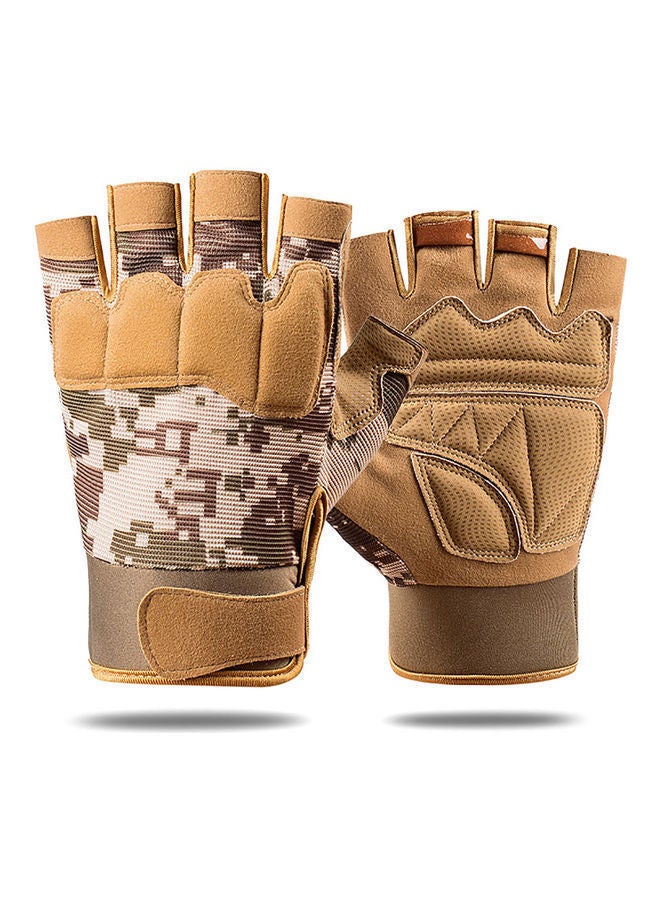 NIBEMINENT Pair Of Adjustable Anti-Slip Half Finger Gloves M  - Image 1