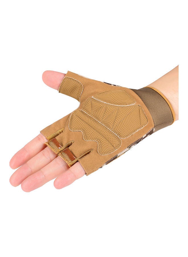 NIBEMINENT Pair Of Adjustable Anti-Slip Half Finger Gloves M  - Image 3