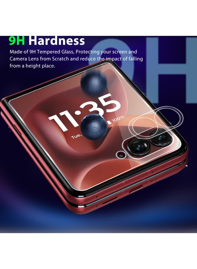 general Privacy Screen Protector Compatible with Motorola Moto Razr 60 Ultra 2025, Anti Spy TPU External Screen Protector 2 Pack + Tempered Glass Camera Lens Protector 2 Pack, Anti Scratch - Image 5