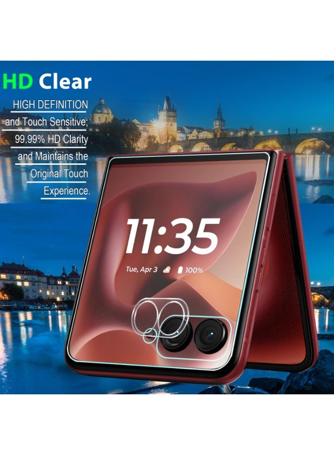 general Privacy Screen Protector Compatible with Motorola Moto Razr 60 Ultra 2025, Anti Spy TPU External Screen Protector 2 Pack + Tempered Glass Camera Lens Protector 2 Pack, Anti Scratch - Image 3
