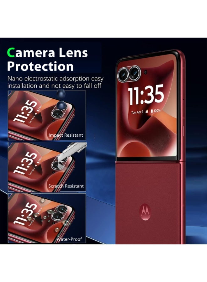 general Privacy Screen Protector Compatible with Motorola Moto Razr 60 Ultra 2025, Anti Spy TPU External Screen Protector 2 Pack + Tempered Glass Camera Lens Protector 2 Pack, Anti Scratch - Image 4