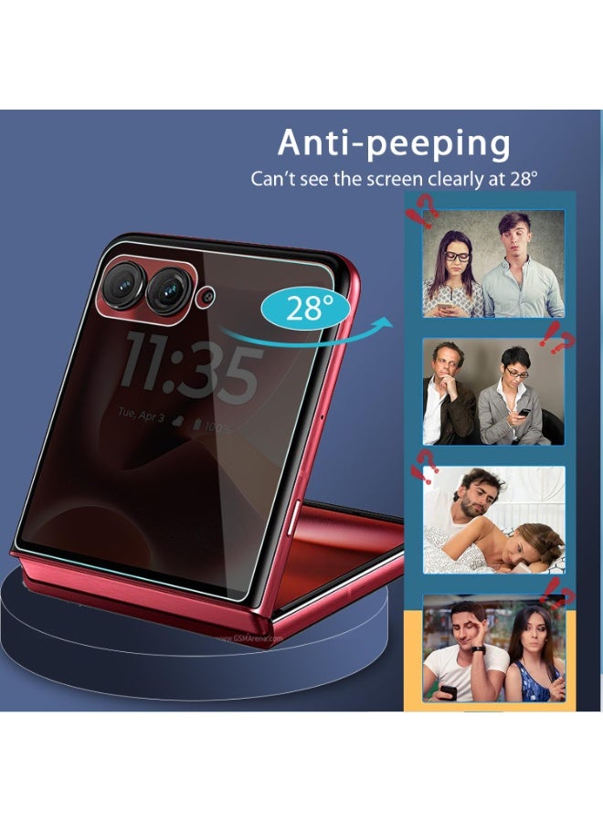 general Privacy Screen Protector Compatible with Motorola Moto Razr 60 Ultra 2025, Anti Spy TPU External Screen Protector 2 Pack + Tempered Glass Camera Lens Protector 2 Pack, Anti Scratch - Image 2