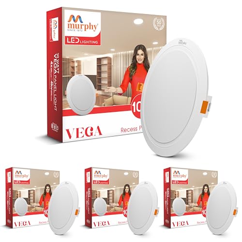 Murphy Vega Round LED Panel Ceiling Light (Cool White, 10-Watt) - Pack of 4 - Image 1