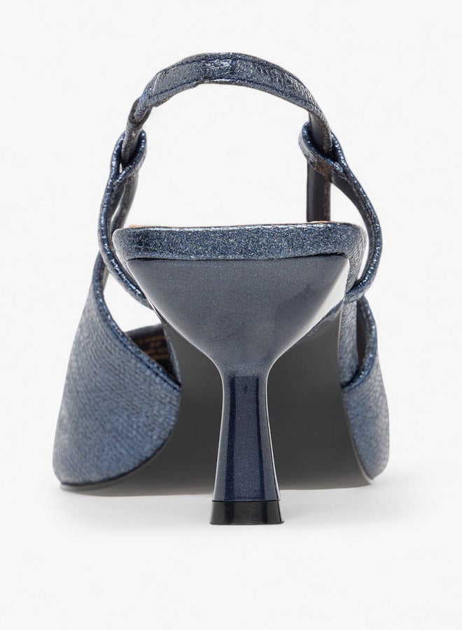 Celeste Women's Metal Accent Slingback Shoes with Kitten Heels - Image 5