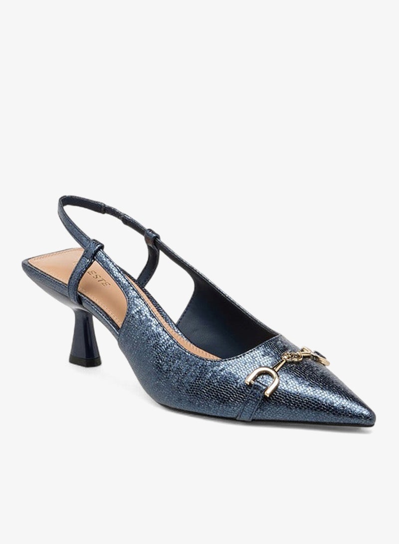 سيليست حذاء نسائي بكعب صغير مزين بالمعدن - Image 2