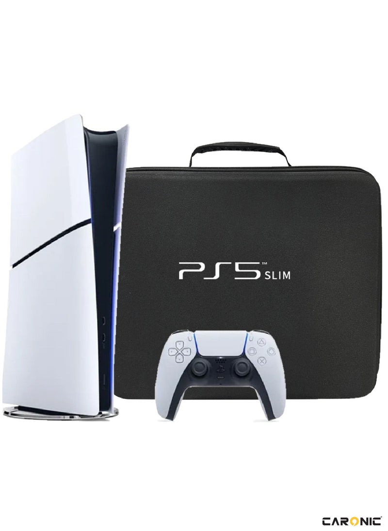 CARONIC Storage Bag For PS5 Slim Console Carrying Case Compatible For Playstation 5 Slim  - Image 2
