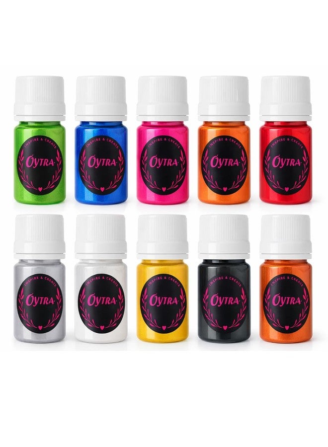 Oytra Pearl Metallic Acrylic Paint Set 10 Colors (15g Each) Quick Drying Rich Shimmer Finish Craft Paint for Canvas DIY Rock & Idol Painting - Image 1