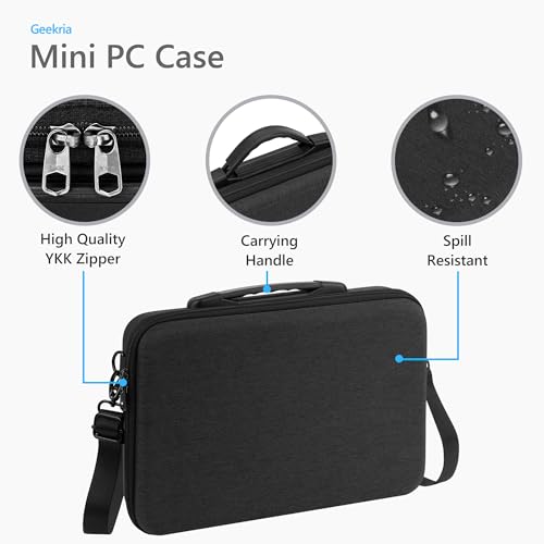 GEEKRIA Mini PC Hard Shell Travel Case Compatible with Apple 20202023 Mac Mini M2 M1 Chip Computer Carrying Bag Dark Gray - Image 3