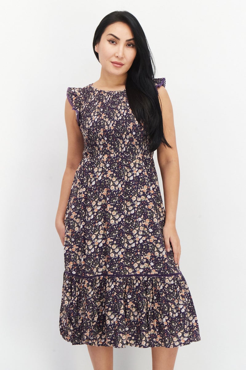 Lost + Wander Women Floral Print Midi Dress, Multicolor - Image 1