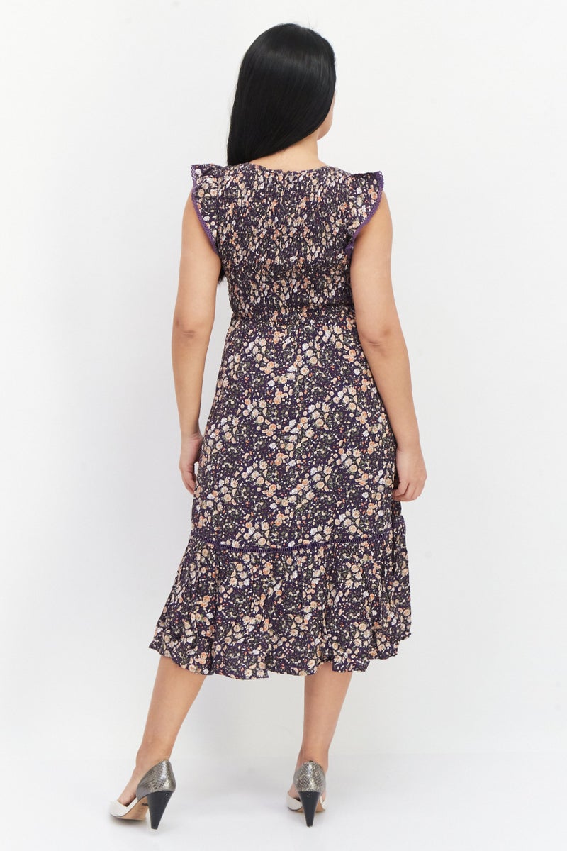 Lost + Wander Women Floral Print Midi Dress, Multicolor - Image 4