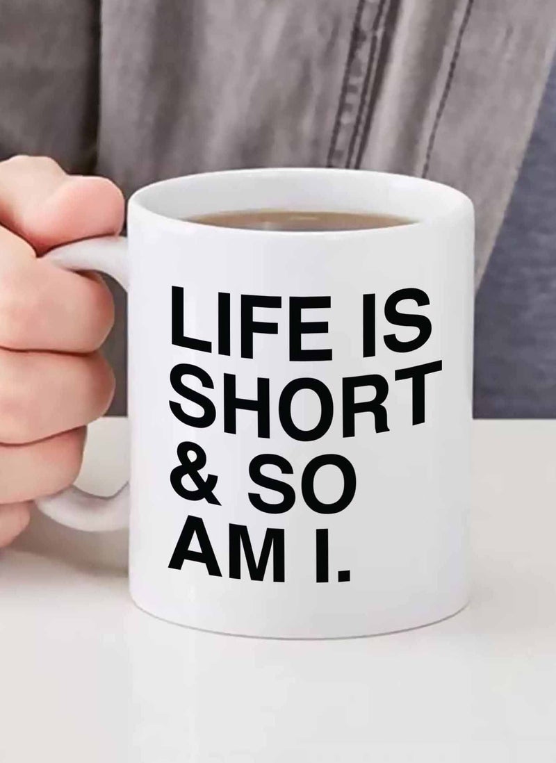 Spoil Your Wall Funny Short Height Quote Printed Ceramic Coffee Mug 325ml, Perfect Gifting by Spoil Your Wall  - Image 3