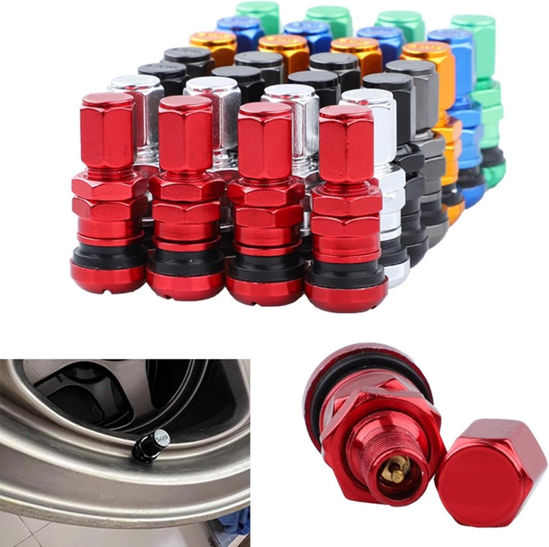 Car Wheel Valves Stems Cores Aluminum Alloy Construction with Enhances Durability and Styles for Everyday Commuting 4pcs Valves Covers Caps - Image 2