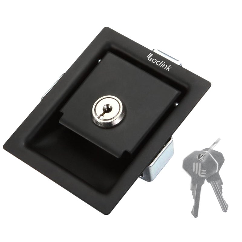 Loclink Truck Tool Box Lock Replacement with Keys Black Flush Mount Stainless Steel Paddle Latch Lock for RV Handle Motorhomes Distribution Cabinets Car Chest Storage Box 1Pack - Image 2