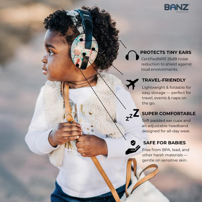 Banz Baby Banz Earmuffs Infant Hearing Protection â€“ Ages 0-2+ Years â€“ THE BEST EARMUFFS FOR BABIES & TODDLERS â€“ Industry Leading Noise Reduction Rating â€“ Soft & Comfortable â€“ Baby Ear Protection Leaf Green - Image 2