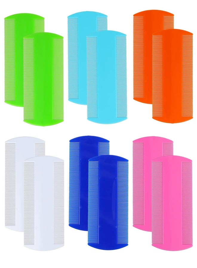 PKRFCJ 12pcs Double Sided Fine Tooth Comb, Head Hair Comb, Lice Combs, for Dandruff Removal, Relieve Itchy Scalp and Promote Healthy Hair, for Children and Adults(6 Colors - Image 1