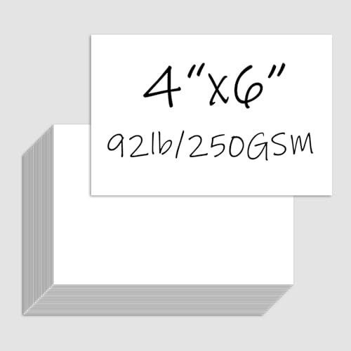 TEETOOKEA 100 Pack 4x6 White Cardstock Paper, 92lb/250GSM Heavyweight Blank Card, Thick Index Card for Printer, Postcards, Wedding Invitation, Thankyou Cards - Image 1