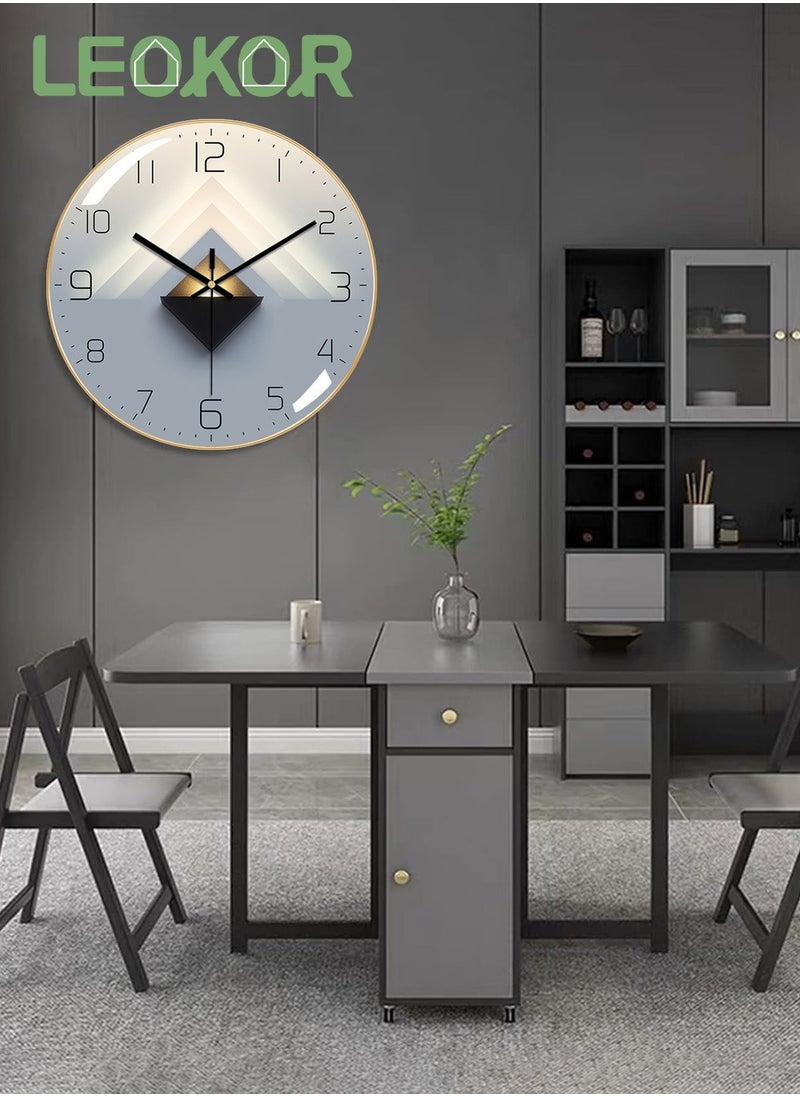 LEOKOR 12 Inch Wall Clock 3D Curved Glass Large Wall Clock Silent Non-Ticking Round Clock Battery Operated Easy to Read Decorative Wall Clocks  - Image 3
