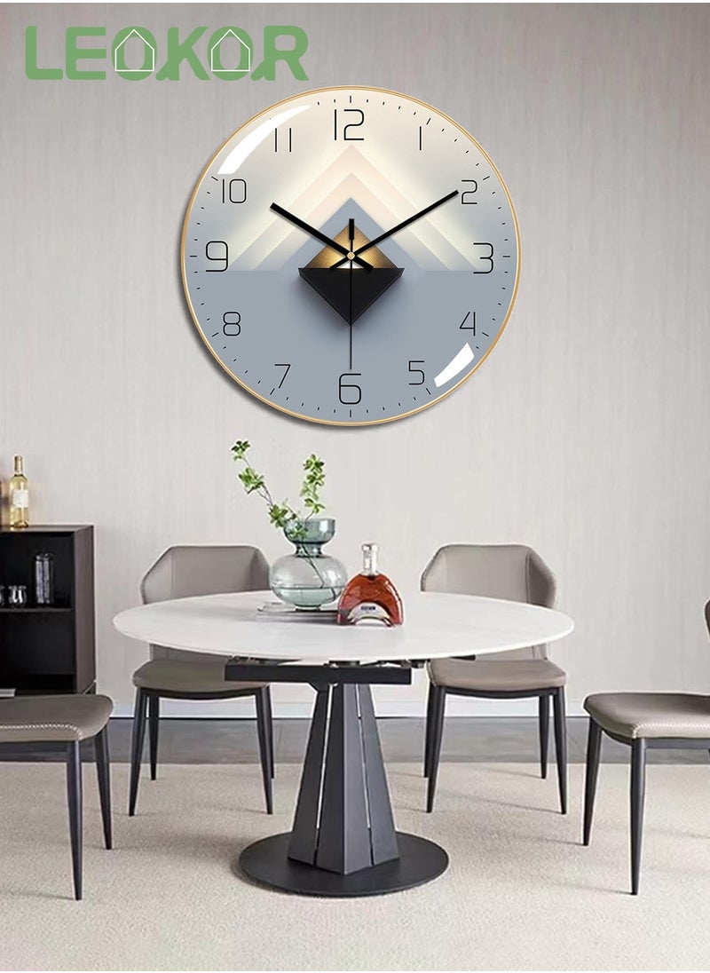 LEOKOR 12 Inch Wall Clock 3D Curved Glass Large Wall Clock Silent Non-Ticking Round Clock Battery Operated Easy to Read Decorative Wall Clocks  - Image 2